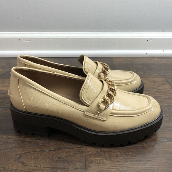 Sam Edelman Taelor Size 6.5 Chunky Y2K‎ Platform Loafer Shoes Tan Neutral Career - Picture 2 of 14
